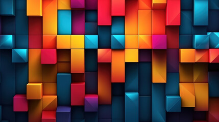 Colorful geometric shapes concept background, Bright color - obrazy, fototapety, plakaty