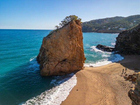 Luxe Retreats: Aerial Views of Illa Roja's Nudist Beach and Coastal Nature
