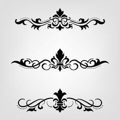 Text separator Baroque decoratice divider book typography ornament design elements vintage dividing shapes Border illustration