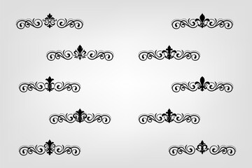 Text separator Baroque decoratice divider book typography ornament design elements vintage dividing shapes Border illustration