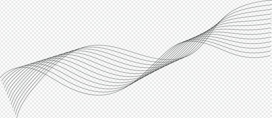 Abstract lines background isolated, twisted curve lines, undulate wave - stock vector