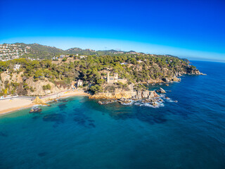 Coastal Adventures: Exploring Lloret de Mar's Playas from Above
