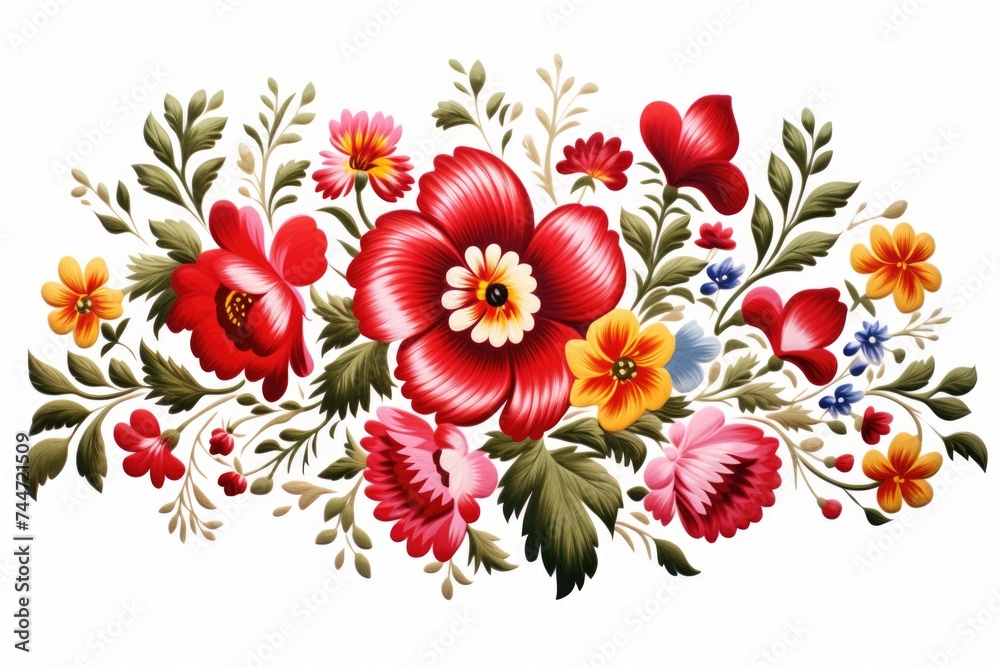 Canvas Prints Vibrant floral arrangement on clean white background, perfect for various design projects