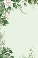 Captivating Wedding Greenery Frame with Floral Border