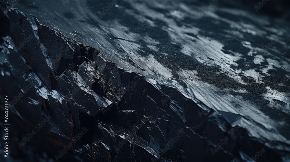Poster detailed view of a rock on a dark background. ideal for geology projects