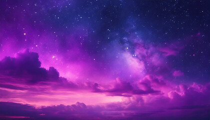 violet neon glow illuminates the sky, evoking a sense of mystery and wonder - obrazy, fototapety, plakaty