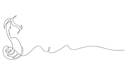 women's day in one single line drawing. simple creative concept. vector eps 10