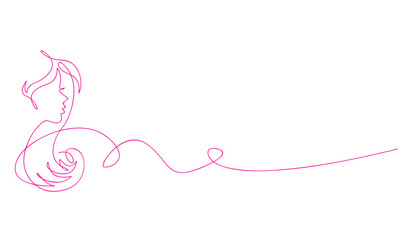women's day in one single line drawing. simple creative concept. vector eps 10