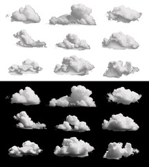 Realistic Cloud Formations Isolated on Transparent Background - obrazy, fototapety, plakaty