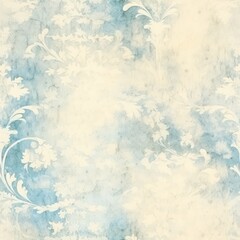 High Quality Vintage Damask Wallpaper with Bleached Effect for Scrapbook