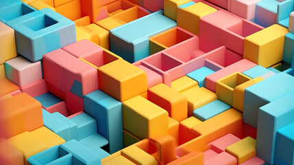 Obraz premium Gradient glasses and cubes