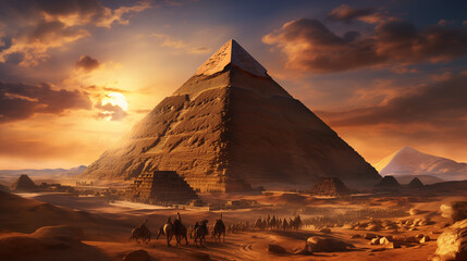 Dans l'Égypte antique, les pharaons régnaient sur des pyramides majestueuses, symboles de pouvoir et de mystère.