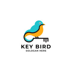 key bird vector illustration logo template