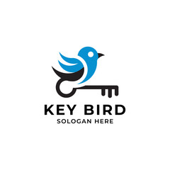 key bird vector illustration logo template