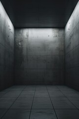 A simple image of an empty room with concrete walls and floor. Suitable for architectural or interior design concepts