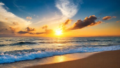 Fototapeta na wymiar sun and sea sunset background