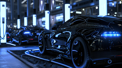 Fototapeta premium electric car charging