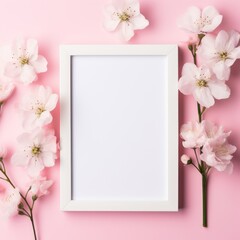Pastel Flower Frame Mockup Elegant and Moody Photography with Cinematic Lighting