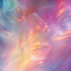 Fototapeta na wymiar Abstract bokeh background as a cosmic aurora, with pastel colors dancing in a celestial display. 