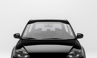 Front windshield of a black car clean and clear, offering a broad canvas for mockup