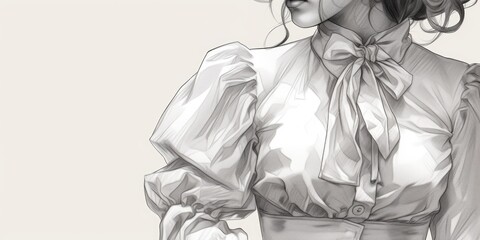 A detailed drawing of a woman in a professional outfit. Suitable for business or fashion concepts