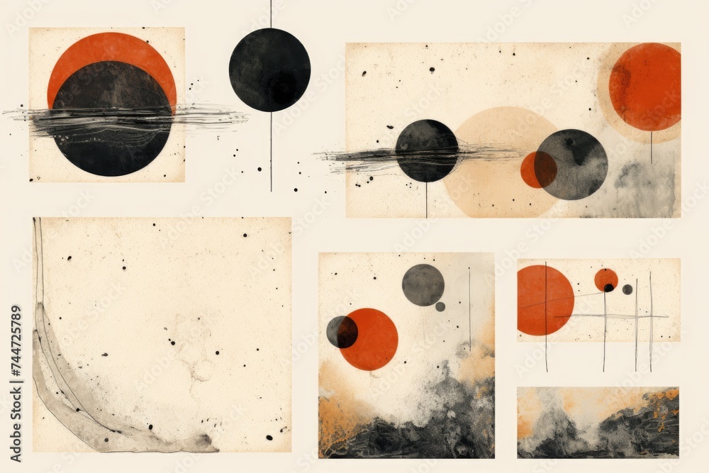 Aufkleber series of abstract paintings suitable for various design projects