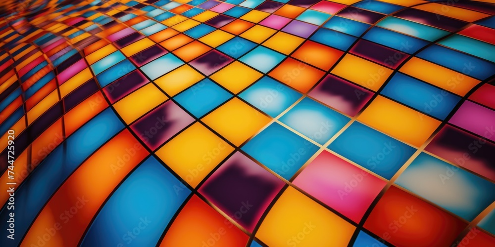 Aufkleber multicolored squares in a vibrant background. ideal for graphic design projects