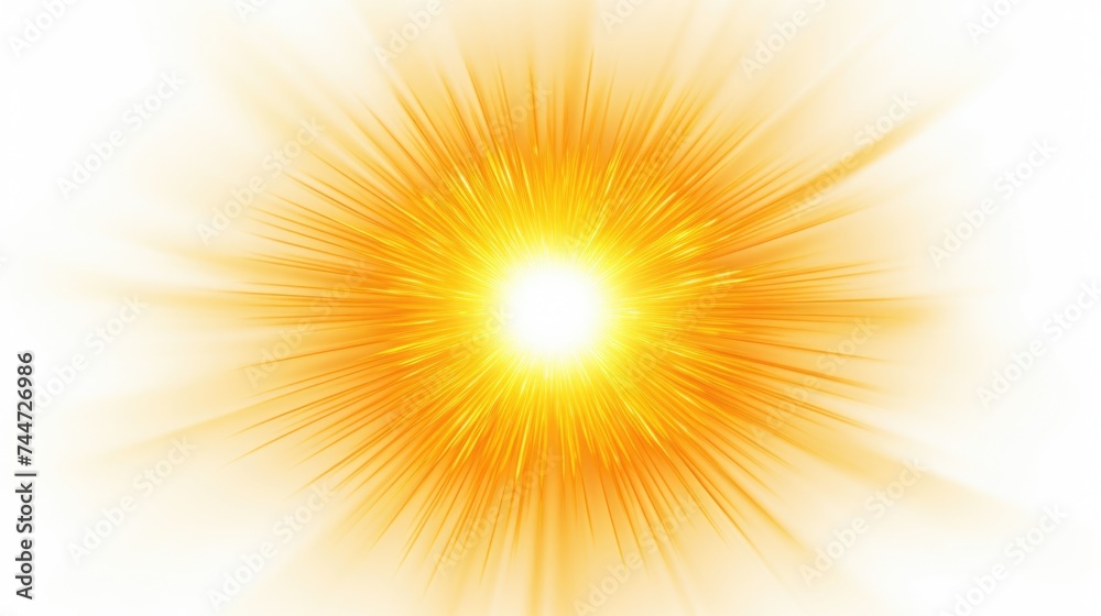 Poster Bright yellow starburst on a white background. Suitable for various design projects