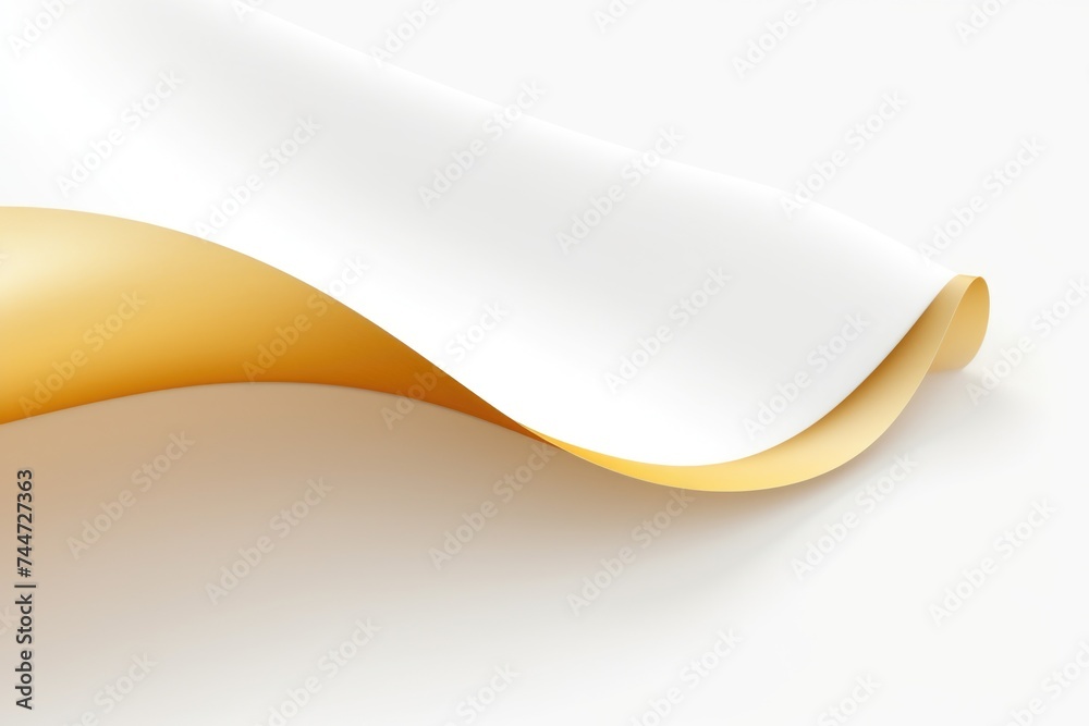 Poster a white and gold background with a curved edge. ideal for luxury branding projects