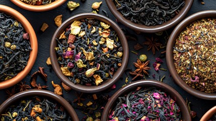 Ceramic Bowls of Loose Leaf Teas - A Symphony of Flavors