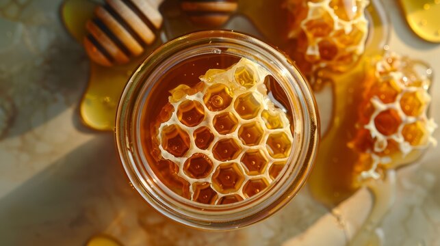 Golden Honey Delight - Jar with Fresh Honeycomb