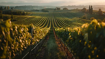 Foto op Canvas vineyard in autumn © Eldar