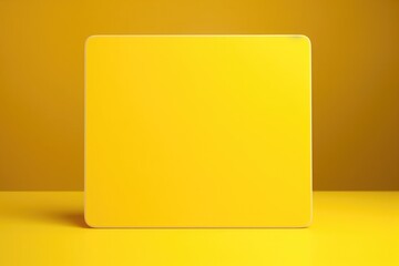 A simple yellow square on a matching yellow surface. Suitable for background use