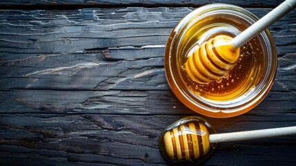 Pure Honey in a Jar - Essential Sweet Gourmet Treat - obrazy, fototapety, plakaty