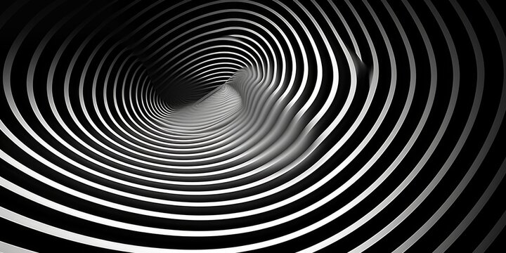 A mesmerizing black and white photo of a spiral tunnel. Ideal for architectural and abstract design projects