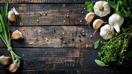 Aromatic Culinary Herbs and Garlic for Gourmet Cooking