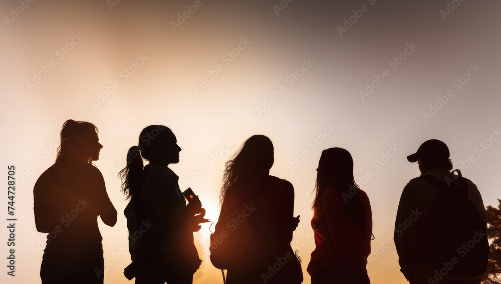 Aufkleber a group of people standing next to each other. suitable for team building concepts