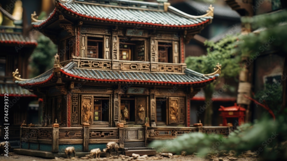 Poster Model of a building with numerous windows, suitable for architectural projects