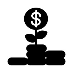 Plant Dollar Money Glyph Icon