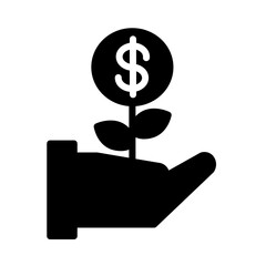 Plant Dollar Money Glyph Icon