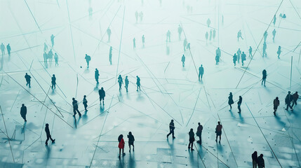 people walking on the node, people city node technology