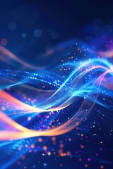 Fototapeta premium Abstract glowing particles wave background