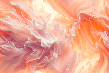 Fluid Peach and Cream Abstract, Dynamic Artistic Wallpaper