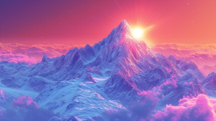 3D CG rendering of Mountain peak. High resolution image. 3D illustration.