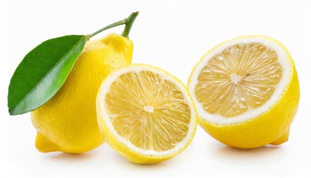 collection of lemon isolated on a white background