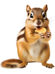 cute little squirrel eating chips PNG