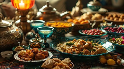 Fototapeta premium Traditional middle eastern feast table