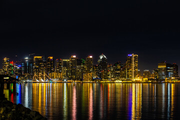 Fototapeta premium san diego skyline night harbor 