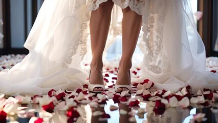 Bride's feet in shoes
