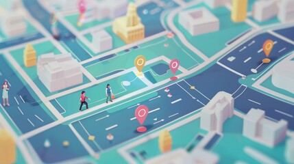 Discover city exploration: gps pin markers map unveiling locations of friends & people with clear direction 